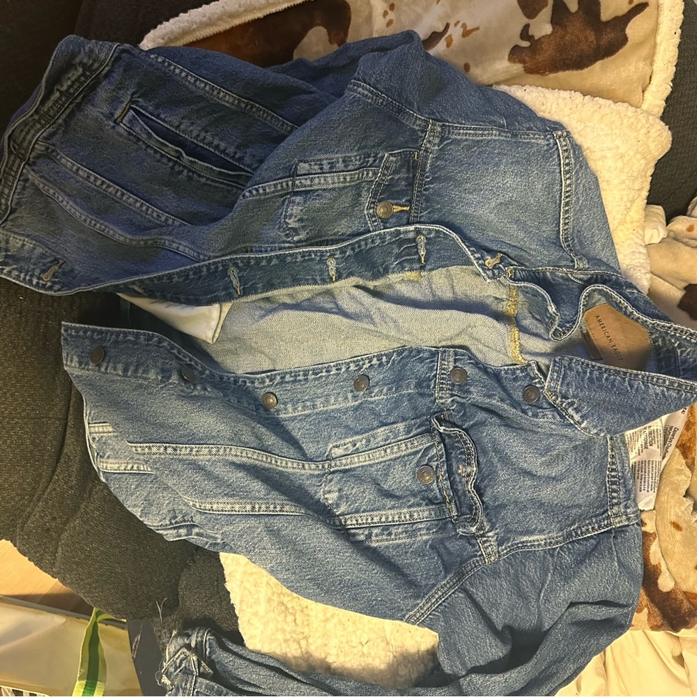 American Eagle Blue Denim Overalls
